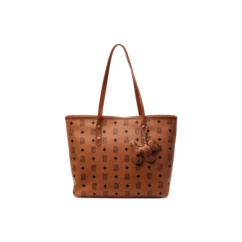 Single Warehouse PU Tote Handheld Shoulder Bag Regular Women's Ecru/Pink/Brown/Coffee/Black-12