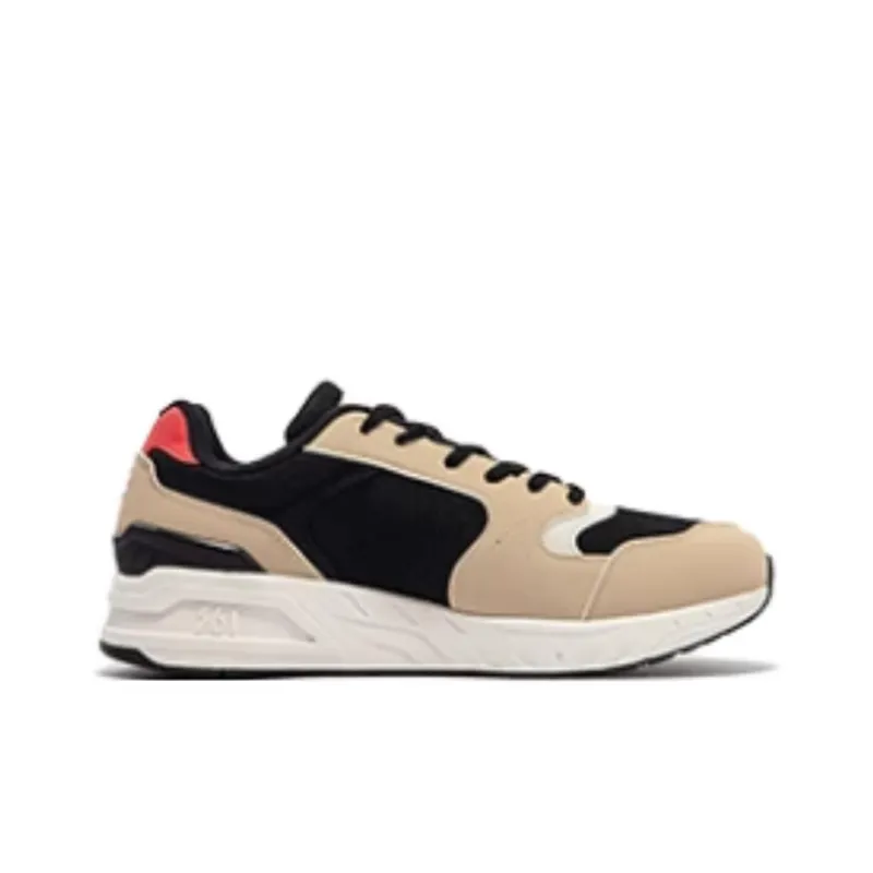 361° Cushioned Slip Resistant Low Top Casual Shoes Men's Black Beige-1