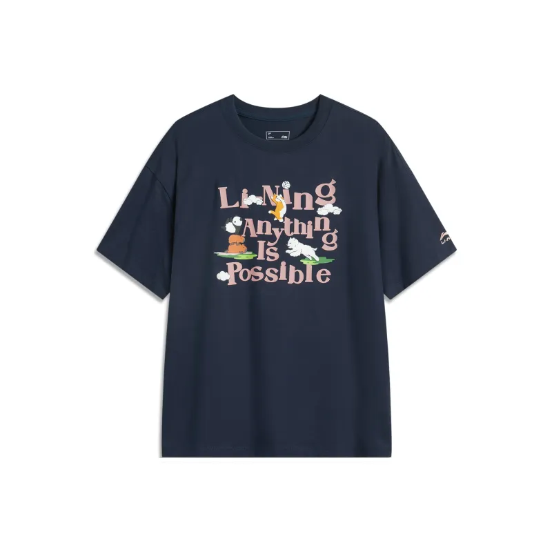LiNing Sports Life Collection T Shirt Women's Outer Space Blue-0