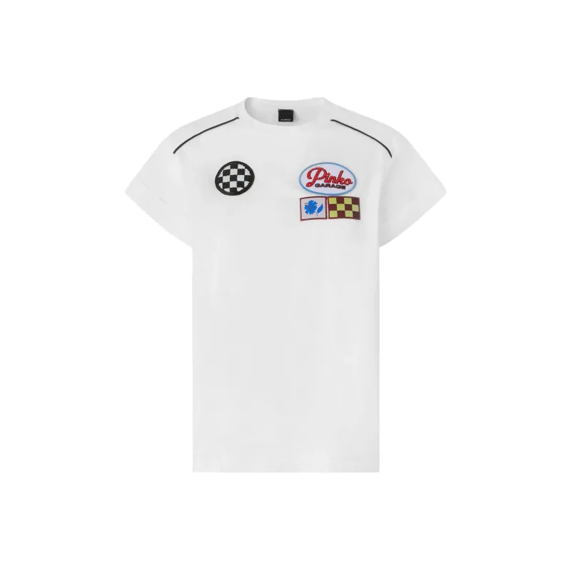PINKO Logo appliqué T shirt-0