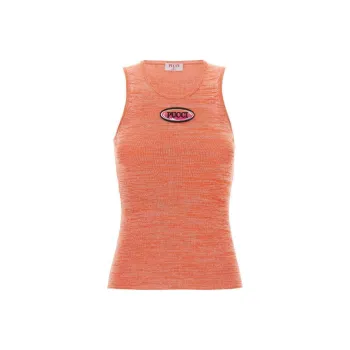 EMILIO PUCCI Logo appliqué Knit Tank Top
