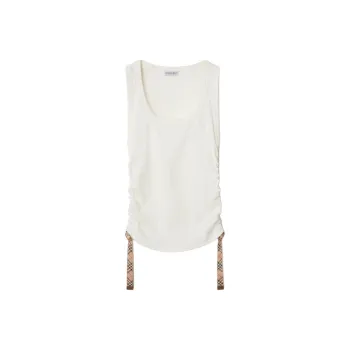 Burberry Cotton Sleeveless Top Chalk