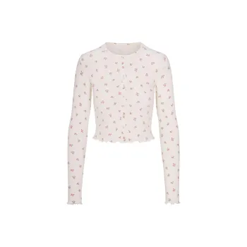 SKIMS Valentine's Day Collection T Shirt Women's Marble Pink Rosebud Print/Marble Pink Rose Lily Print