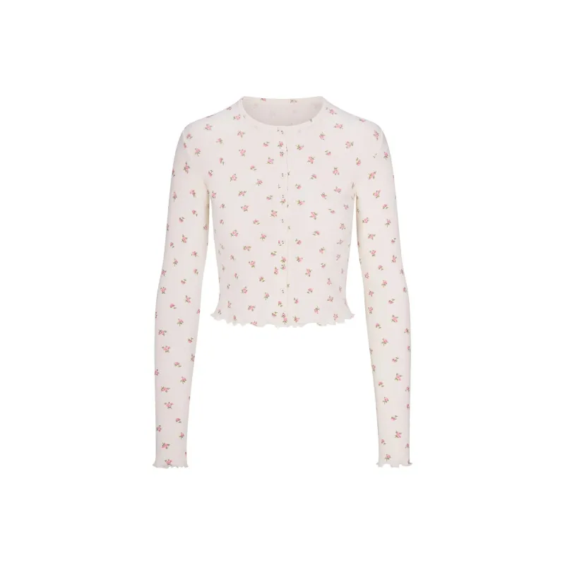 SKIMS Valentine's Day Collection T-Shirt Women's Marble Pink Rosebud Print/Marble Pink Rose Lily Print-0