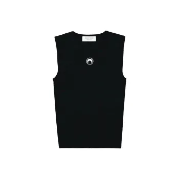 Marine Serre Moon Logo Knit Vest 'Black'