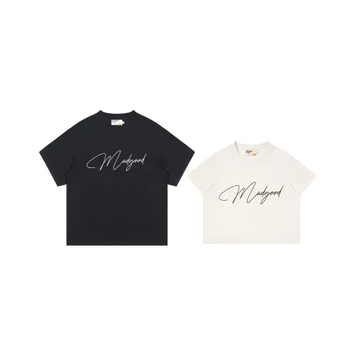 Madgood T-Shirts Unisex Black Regular+Ecru Cropped
