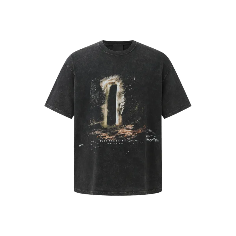 CHINISM T Shirt Unisex Washed Black-0