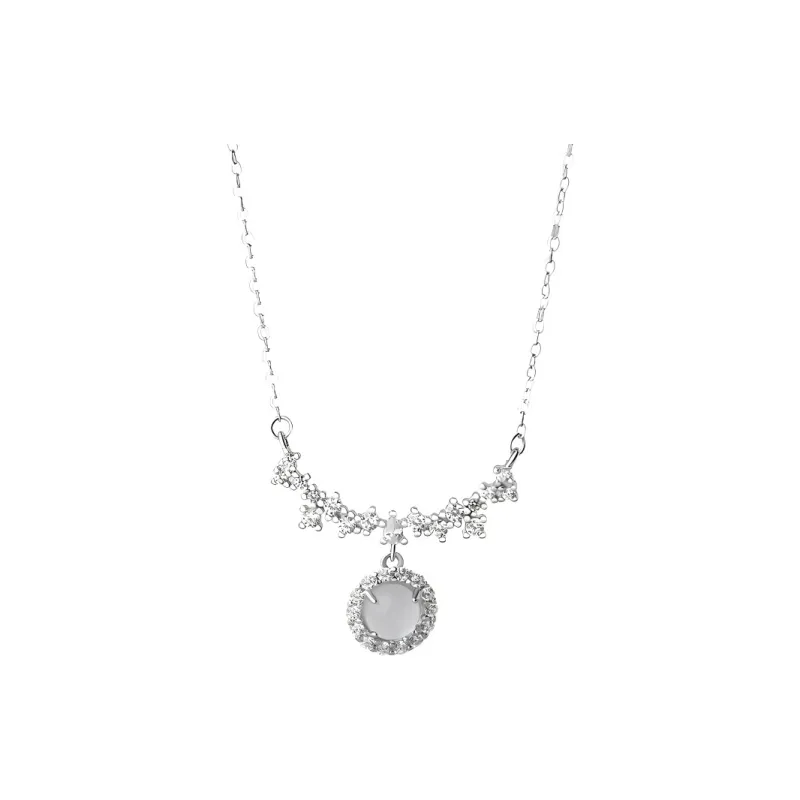 Strange Snow Natural Chalcedony Jade Necklaces Women's-0