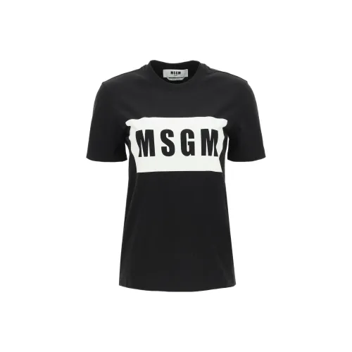 MSGM Logo Printed Crewneck T Shirt