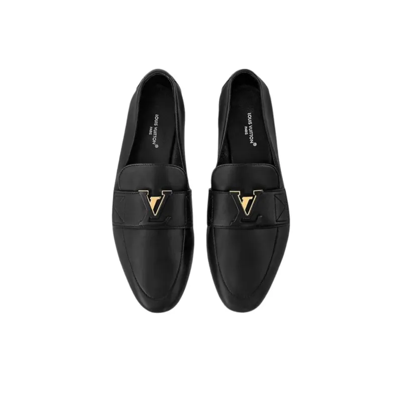 LOUIS VUITTON Capri Loafers Women's Black-3
