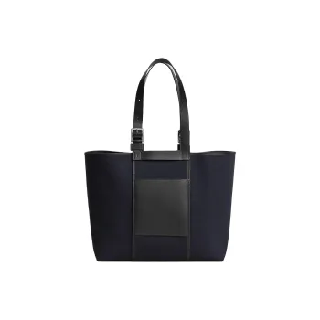 HERMES Etriviere Pocket Hunter Cow With Swift Calfskin Handbag, Shoulder Bag Men's Dark Blue & Black
