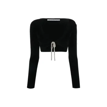 Alexander Wang Crystal embellished Cropped Cardigan