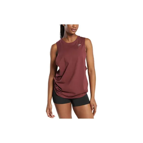 GYMSHARK TRAINING DROP ARM TANK Tank Tops Women's Burgundy