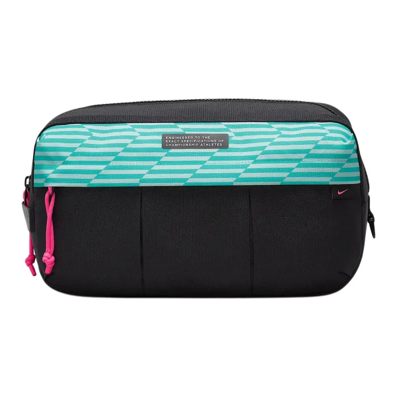 Nike Polyester Handbag Unisex Black & Aurora Green-2