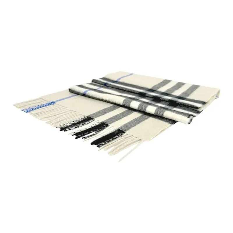 Burberry Cashmere Knit Scarves Unisex White-2