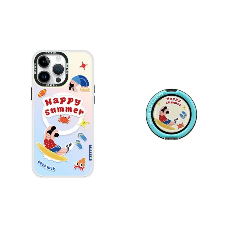 Marsfield Acrylic Material Laser Magnetic Case Active Girl Phone Cases Compatibility Apple 16/15/14/13 Pro/Pro Max-7