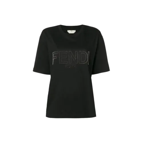 FENDI Reflective Logo T Shirt 'Black'