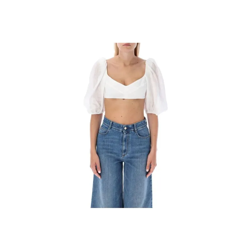 Zimmermann Crop Tops Women's White-0