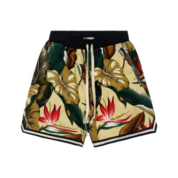 JUNGLE GURL Breathable Basketball Shorts Unisex Yellow Banana Leaves