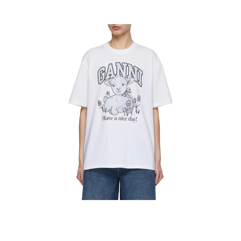 GANNI T Shirt Women's Bright White/Bright White-0