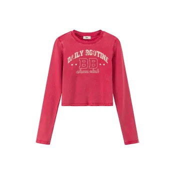 CHUU T Shirts Women's Vintage Red