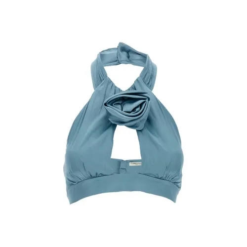 Alessandra Rich Cut-out Satin Crop Top