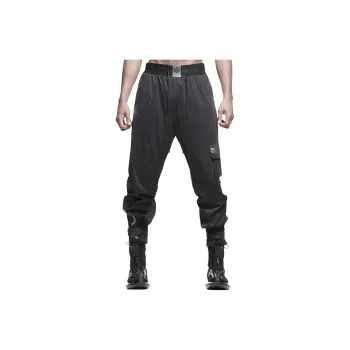 NORVINCY Western Trendy High Rebound Knitted Fabric Casual Pants Unisex Black