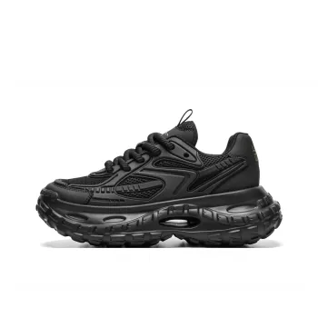 Meixi Breathable Height Increase Low Top Chunky Sneakers Men's Black