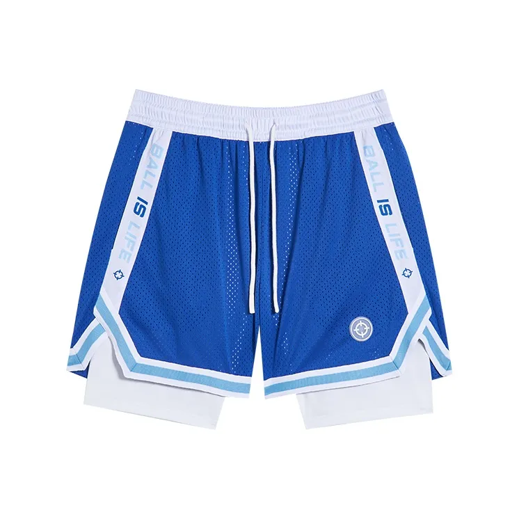 RIGORER Sports Knitted Fabric Mock Two Piece Compression Shorts Unisex-12