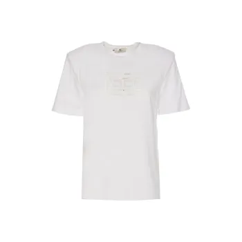 Elisabetta Franchi Logo Embroidered Crewneck T Shirt