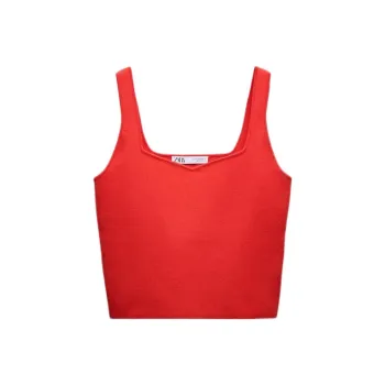 ZARA Tank Tops Women's Red