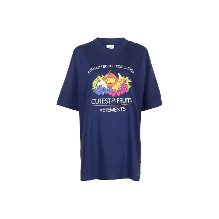 Vetements Cutest Of The Fruits Logo T Shirt 'Dark Blue'-0