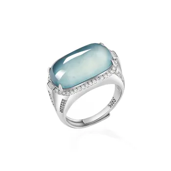 Cuiya Golden Building Ice Glutinous Jadeite Rings Unisex
