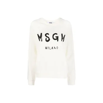 MSGM Logo Printed Ribbed Sweatshirt