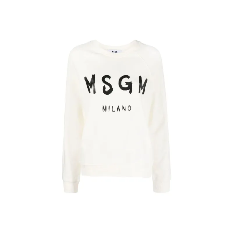 MSGM Logo Printed Ribbed Sweatshirt-0