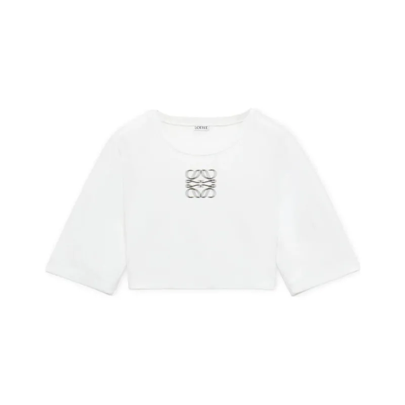 LOEWE Anagram Cropped T Shirt 'Pink'-0