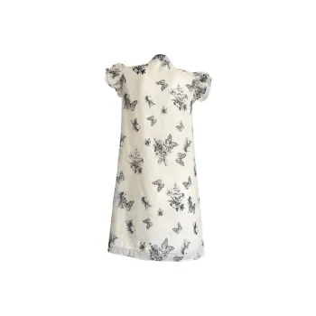 Flowers In Water Short Sleeved Dress Women's White