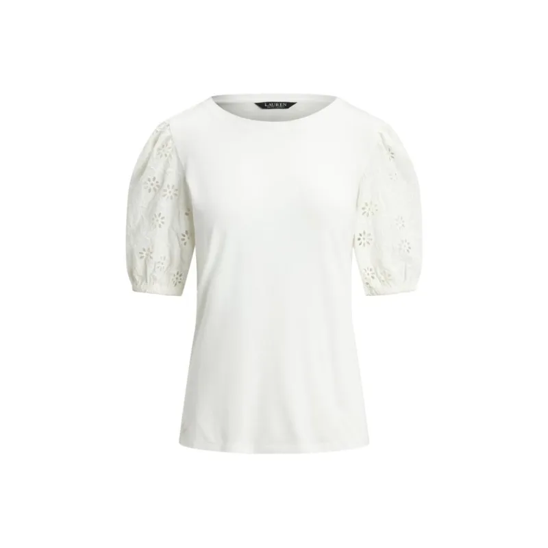 Polo Ralph Lauren Puff Sleeve T Shirt Women's White-0