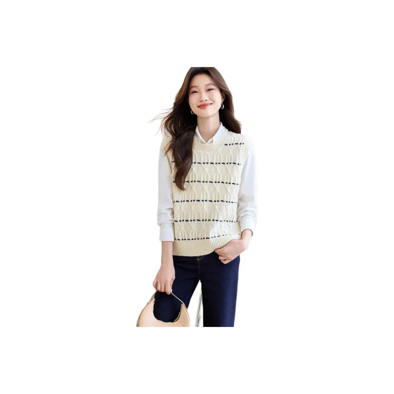 Korean Style Tank Top Women's Beige-0