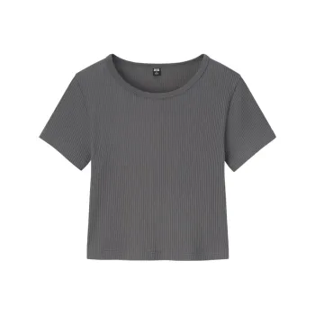 UNIQLO Crop Tops Women's Asphalt Gray