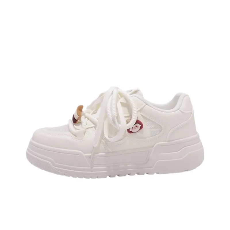 Nrillo Skateboard Shoes Women's Low Top Ecru-0