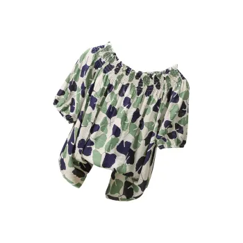 Cypress House T Shirt Women's Blue And Green Leaf