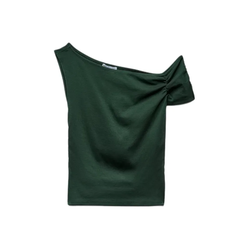 ZARA Tank Tops Women's Dark Green-0