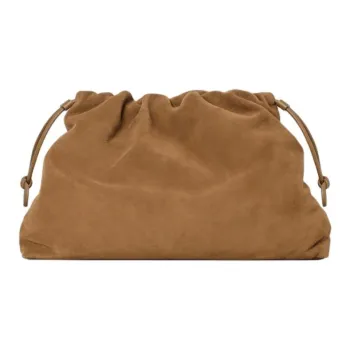 COS Cavatelli Suede Clutch Women's Brown
