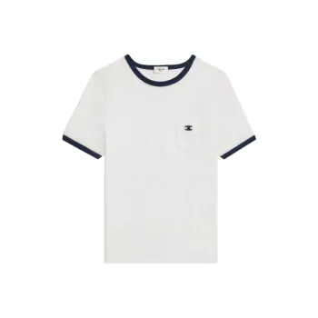 CELINE Logo Embroidered Crewneck T-Shirt
