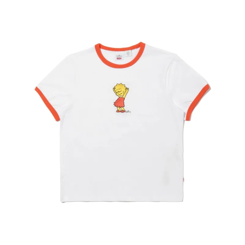 The Simpsons X Levis T-Shirts Women's White-0