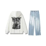 White Top+Light Blue Pants
