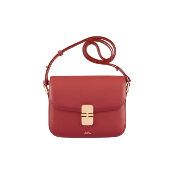 A.P.C Grace Cow Leather Crossbody Bag, Shoulder Bag Small Size Women's Red