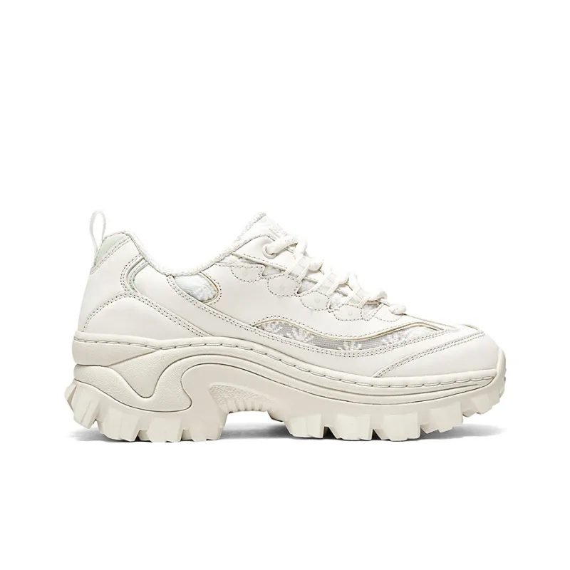 Skechers Wear-Resistant Low-Top Chunky Sneakers Women's White Green-1