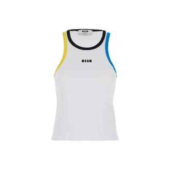 MSGM Logo Embroidered Sleeveless Tank Top